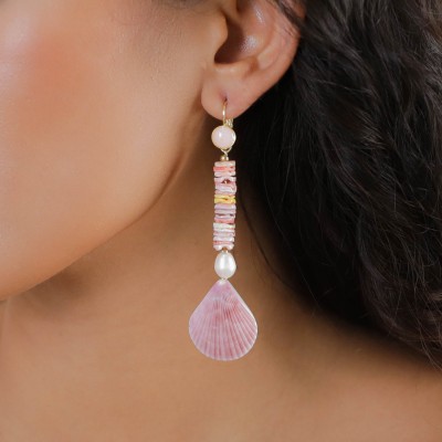 NATURE bijoux Boucles d’oreilles Dormeuses Spiaggia Rosa.