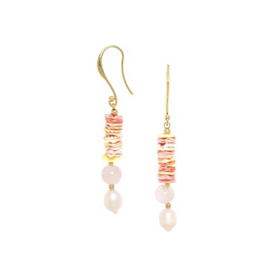 NATURE bijoux Boucles d’oreilles Dormeuses Spiaggia Rosa.
