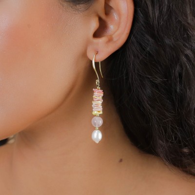 NATURE bijoux Boucles d’oreilles Dormeuses Spiaggia Rosa.