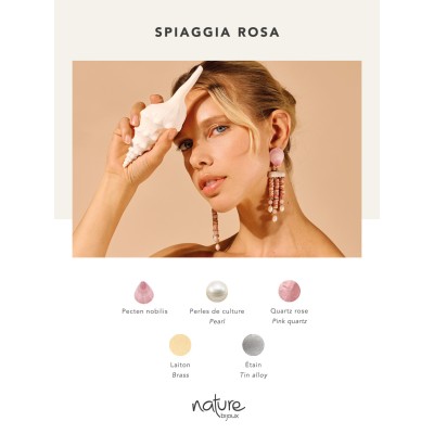 NATURE bijoux Boucles d'oreilles Spiaggia Rosa.