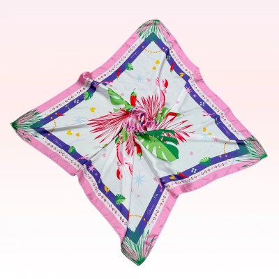 Shanna Foulard Carré Love Homard blanc.