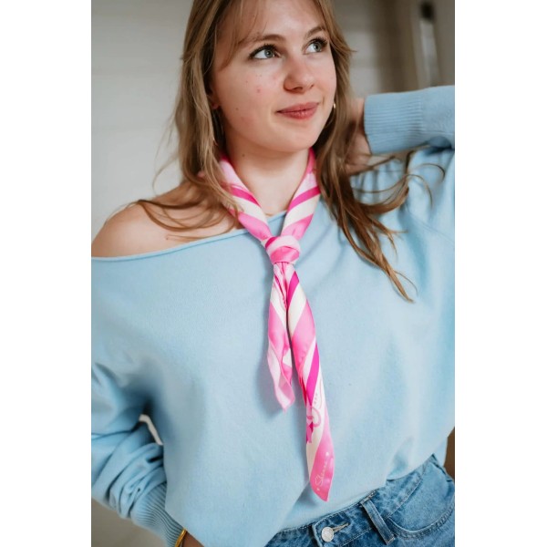 Shanna Foulard Mini Carré Love Rose des Vents.