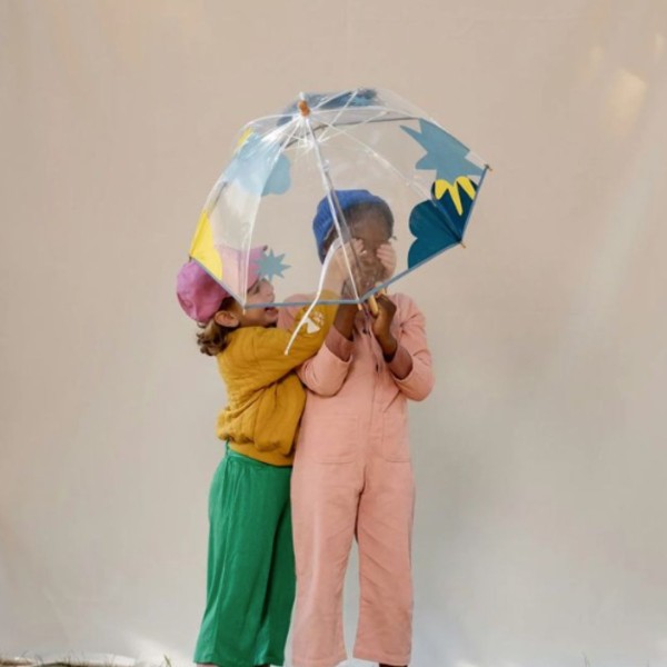 Anatole - Parapluie Enfant Nuages et Étoiles Bleus/Jaunes