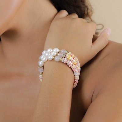 NATURE bijoux Bracelet extensible Spiaggia Rosa.