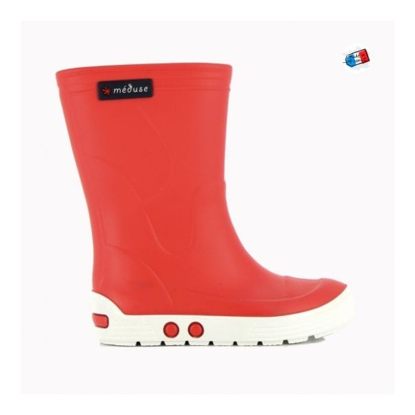 Méduse - Bottes Enfant Airport Carmin/Blanc