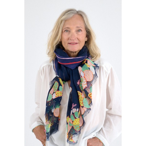 STORIATIPIC Echarpe Azur Marine.