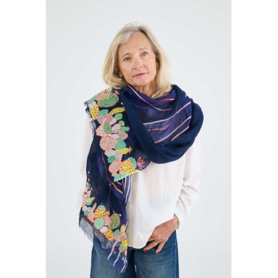 STORIATIPIC Echarpe Azur Marine.