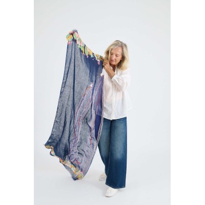 STORIATIPIC Echarpe Azur Marine.