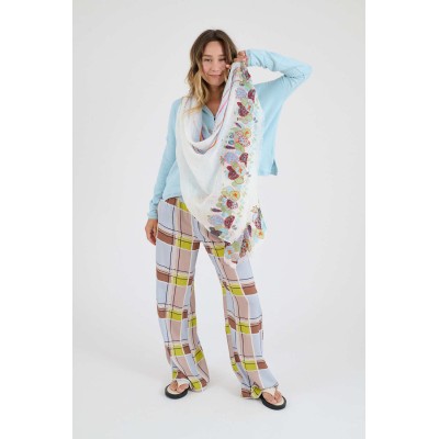 STORIATIPIC Echarpe Azur Blanc.