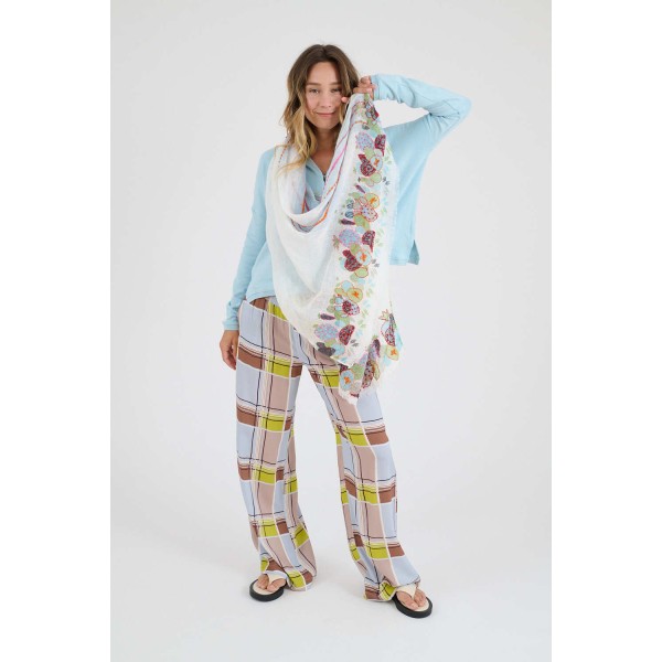 STORIATIPIC Echarpe Azur Blanc.