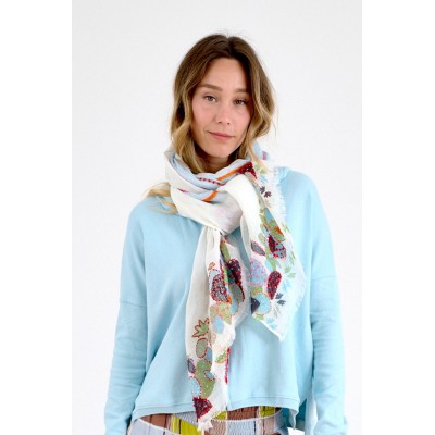 STORIATIPIC Echarpe Azur Blanc.