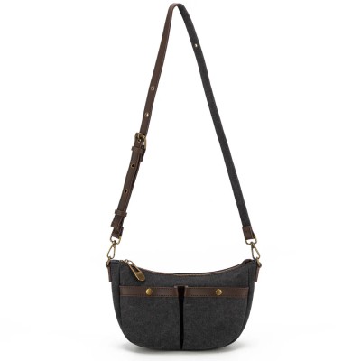 ZEDE Paris Sac Besace Temple Noir.