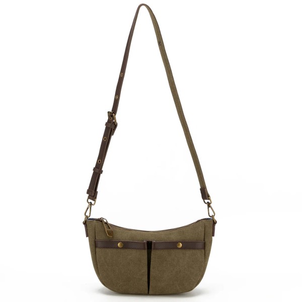 ZEDE Paris Sac Besace Temple Olive.