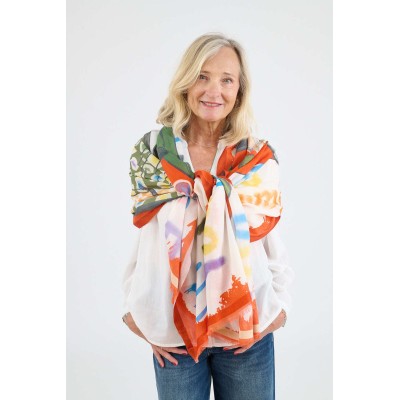 STORIATIPIC Echarpe Diabolo Corail.