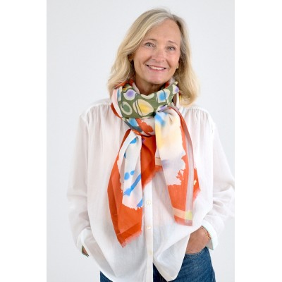 STORIATIPIC Echarpe Diabolo Corail.