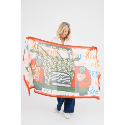 STORIATIPIC Echarpe Diabolo Corail.