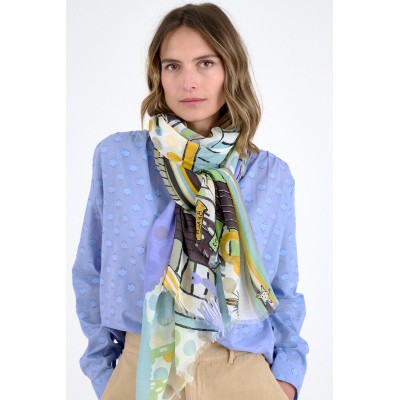 STORIATIPIC Echarpe Heidi Bleu.