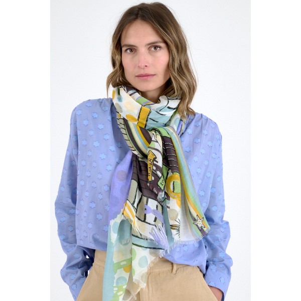STORIATIPIC Echarpe Heidi Bleu.