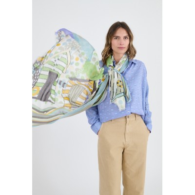 STORIATIPIC Echarpe Heidi Bleu.