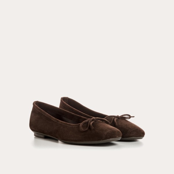 REQINS – Ballerines Harmony Velours - Marron