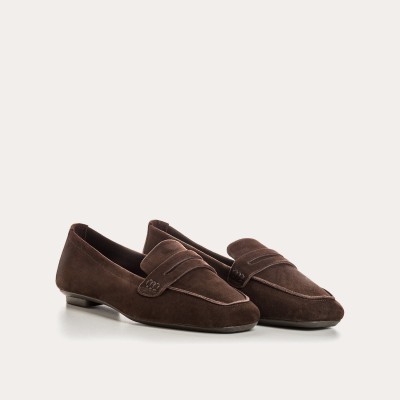 REQINS – Mocassins Hema velours – Marron