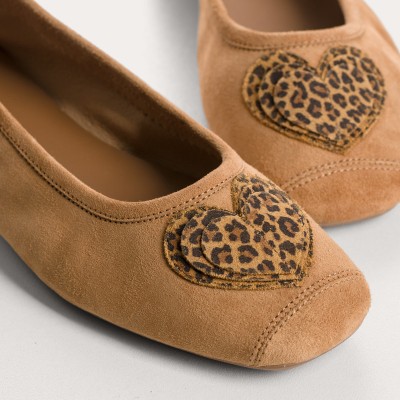 REQINS - Ballerines Holove Cuir Velours - Camel