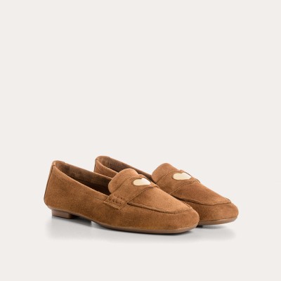 REQINS - Moccassins Hymnia  Cuir Velours - Chamois Vanille