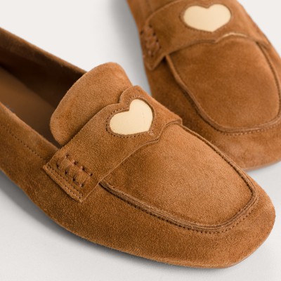 REQINS - Moccassins Hymnia  Cuir Velours - Chamois Vanille