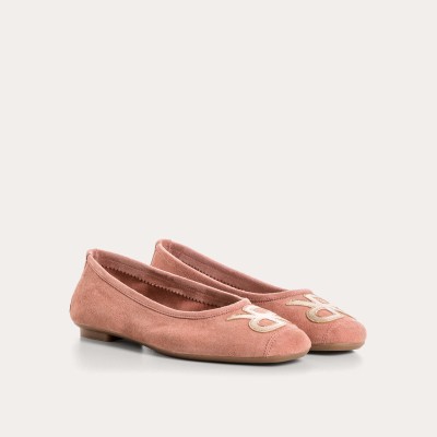 REQINS - Ballerines Hopa Cuir Velours - Antic Rose