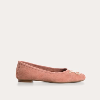 REQINS - Ballerines Hopa Cuir Velours - Antic Rose