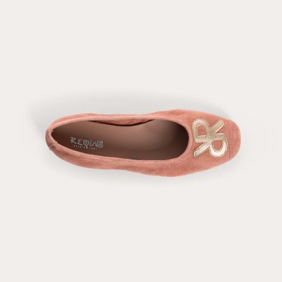 REQINS - Ballerines Hopa Cuir Velours - Antic Rose