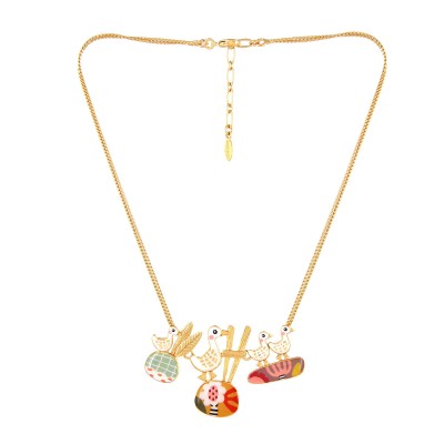 TARATATA bijoux Collier Fantaisie Plume.