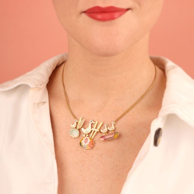 TARATATA bijoux Collier Fantaisie Plume.