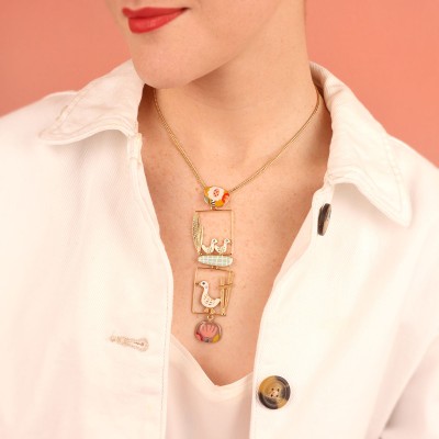 TARATATA bijoux Collier Cravate Plume.