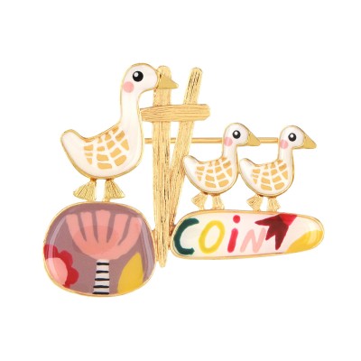 TARATATA bijoux Broche Plume.