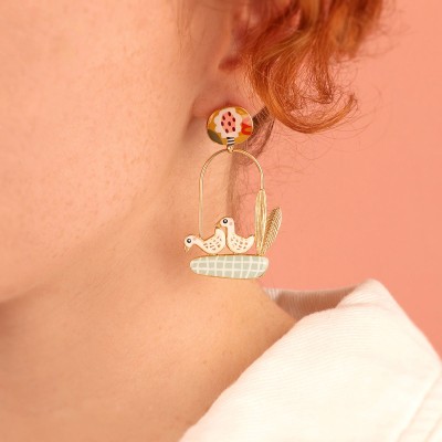 TARATATA bijoux Boucles d'oreilles Asymétriques Plume.