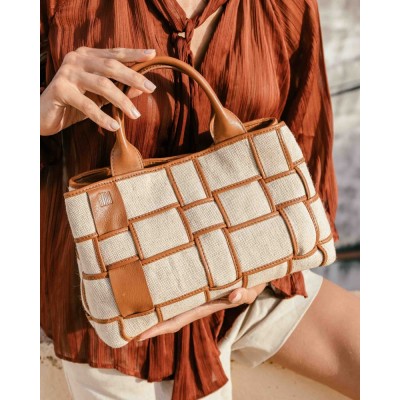 BIBA Sac à main Wann Cuir Tan & Lin.