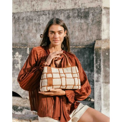 BIBA Sac à main Wann Cuir Tan & Lin.