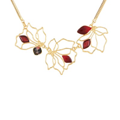 TARATATA bijoux Collier Plastron Hibiscus.