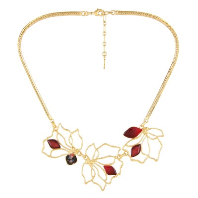 TARATATA bijoux Collier Plastron Hibiscus.