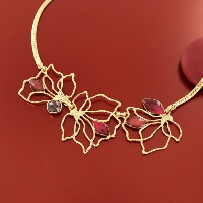 TARATATA bijoux Collier Plastron Hibiscus.