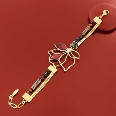 TARATATA bijoux Bracelet ajustable Hibiscus.