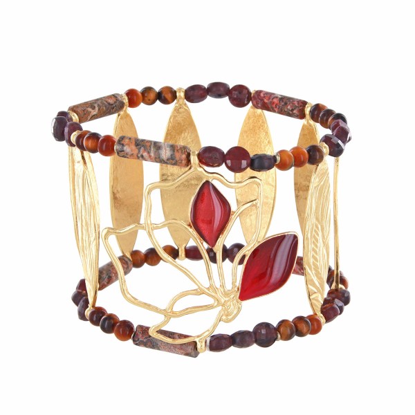 TARATATA bijoux Bracelet extensible Hibiscus