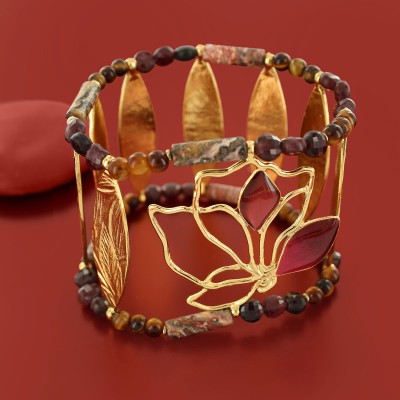 TARATATA bijoux Bracelet extensible Hibiscus