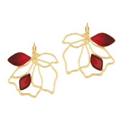 TARATATA bijoux Boucles d’oreilles Dormeuses Hibiscus.