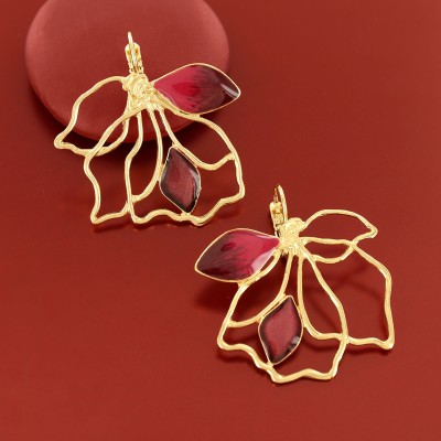 TARATATA bijoux Boucles d’oreilles Dormeuses Hibiscus.