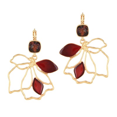 TARATATA bijoux Boucles d’oreilles Dormeuses Hibiscus.