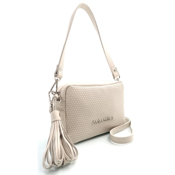 CARAMELO Sac Bandoulière Ecru.
