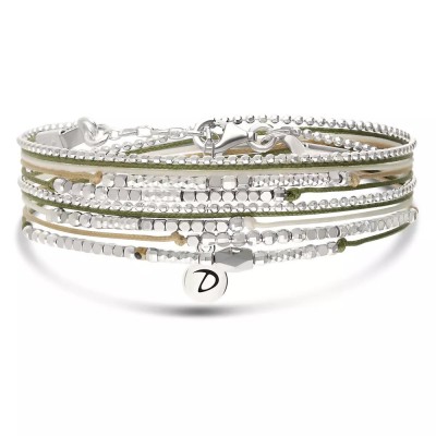 DORIANE Bijoux Atlanta Beige Léopard Hématite.