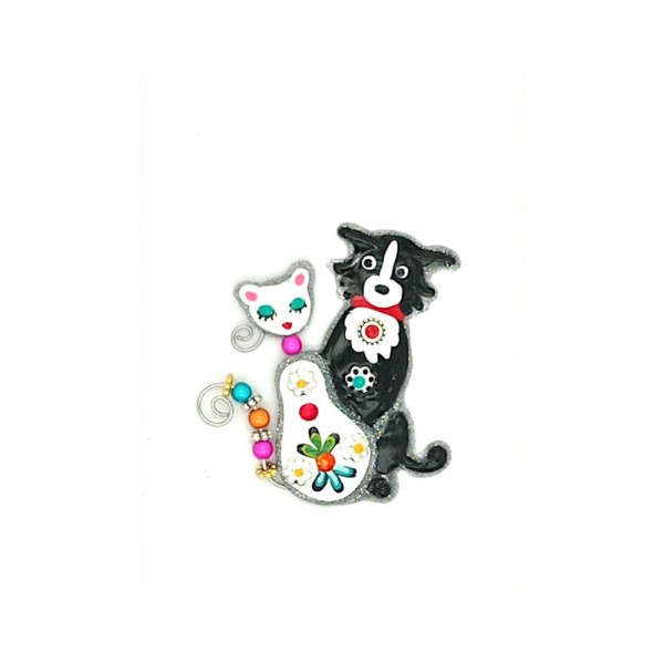 QUAND LES POULES AURONT DES GANTS Broche Doggie Cat.